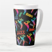 Tasse Latte Jazz Musiciens Retro Music POP ART Rainbow (Angle droit)