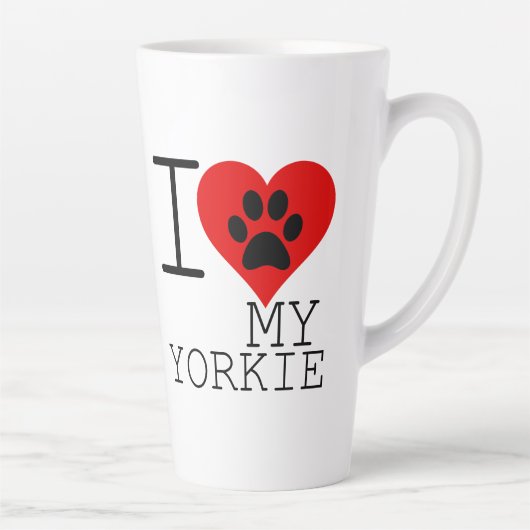 TASSE LATTE JE COEUR MON YORKIE (Droite)