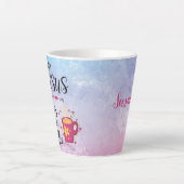 Tasse Latte Je cours sur Jésus, le chaos et le café (Devant)