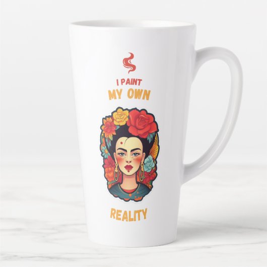 Tasse Latte "Je peins ma propre réalité" Frida Khalo (Droite)
