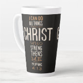 Tasse Latte Je Peux Faire Toutes Les Choses À Travers Le Chris (Angle gauche)