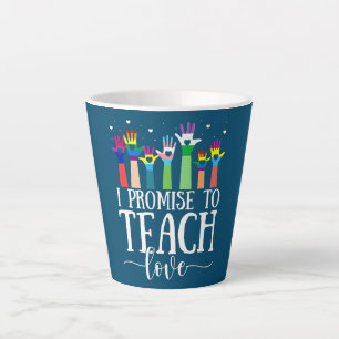 Tasse Latte Je Promets D'Enseigner L'Amour LGBT Q Fierté Fier 