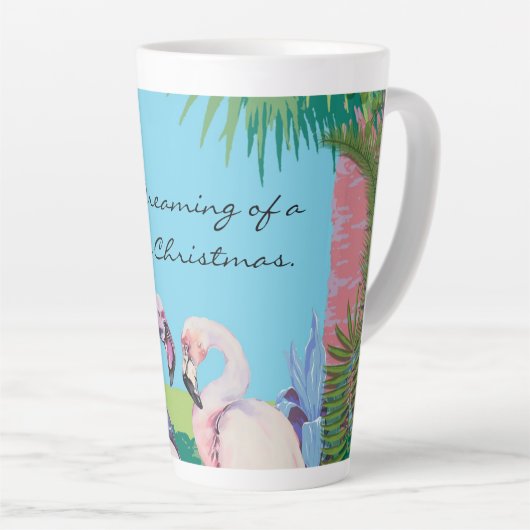 Tasse Latte Je rêve d'un Noël Vert Personnalisé (Angle droit)