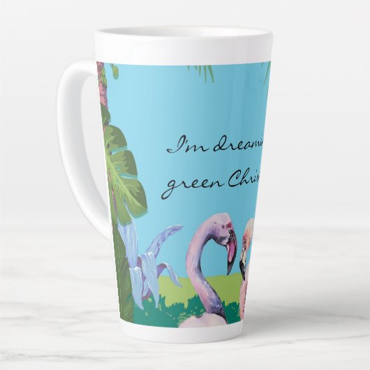 Tasse Latte Je rêve d'un Noël Vert Personnalisé (Angle gauche)