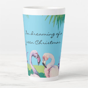 Tasse Latte Je rêve d'un Noël Vert Personnalisé