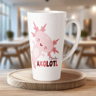 Tasse Latte Je Souriez Beaucoup Personnalisé Kawaii Axolotl