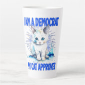 Tasse Latte Je Suis Démocrate - Mon Chat Approuve (Devant)