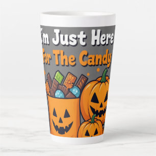 Tasse Latte Je suis juste ici pour les bonbons Carte drôle d'H