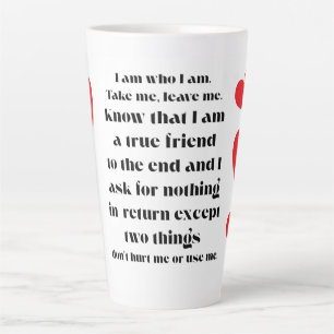 Tasse Latte Je suis qui je suis collection.