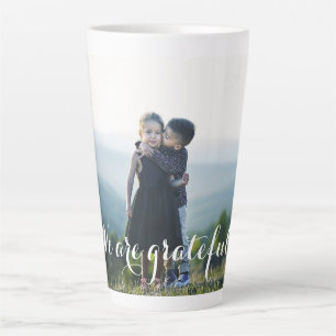 Tasse Latte Je Suis Reconnaissant Au Bon thanksgiving Photo