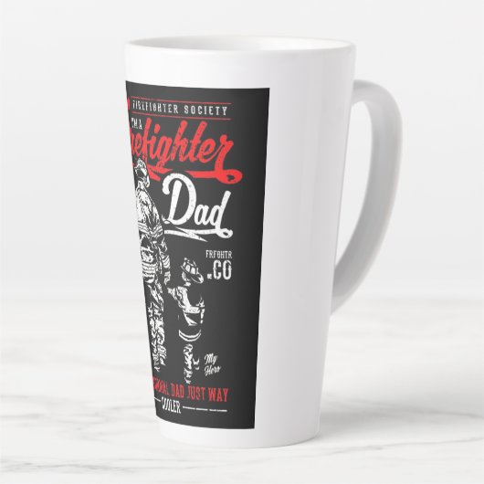 Tasse Latte Je suis un père pompier (Angle droit)