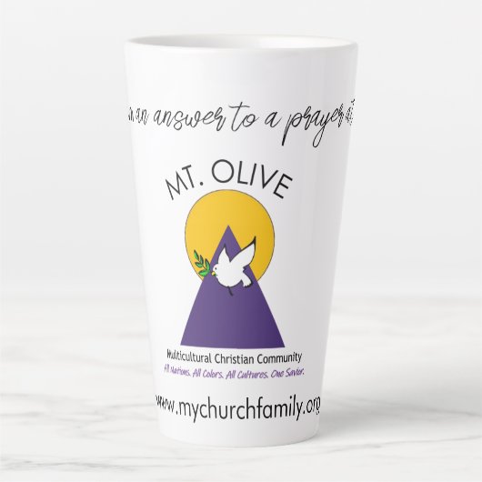 Tasse Latte Je suis une réponse à une prière ! (Devant)