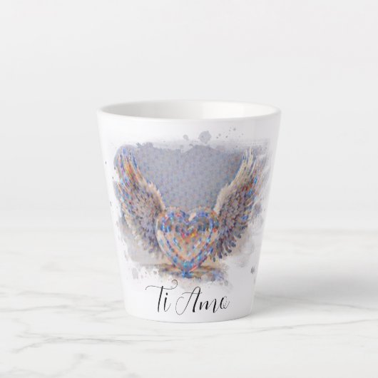 Tasse Latte *~* Je t'aime Ange de Coeur Ailes AP78 Ti Amo (Devant)