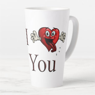 Tasse Latte Je t'aime cœur idiot