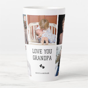 Tasse Latte Je T'Aime, Grand-Père Collage de photos personna