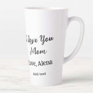 Tasse Latte Je t'aime mère jour élégant ajouter photo texte