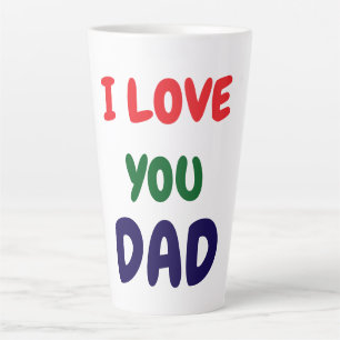 Tasse Latte Je t'aime Papa Élégant