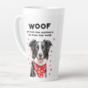 Tasse Latte Je t'aime plus que Collier de Border Collie avec u