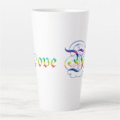 Tasse Latte Je t'aime. Texte décoratif. (Devant)