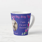 Tasse Latte Je t'aime un dernier Valentin sur mesure du chat (Angle droit)