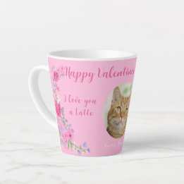 Tasse Latte Je t'aime un dernier Valentin sur mesure du chat
