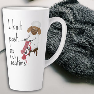 Tasse Latte Je tricote au-delà de mon heure de coucher Amoureu