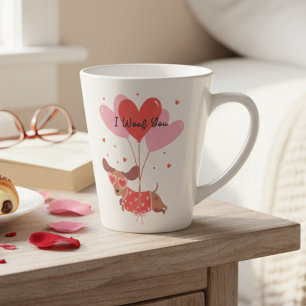 Tasse Latte Je Vous Emmerde Mignonne Chien Dachshund Coeur Rou