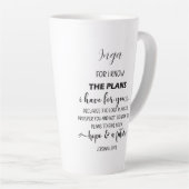 Tasse Latte Jeremiah 29:11 Script Style Bible Verse Avec Nom (Angle droit)