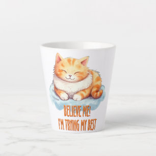 Tasse Latte J'essaie mon meilleur chat orange mou