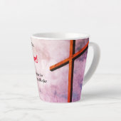 Tasse Latte JÉSUS EST LA Croix de Pâques chrétienne RISEN (Angle droit)
