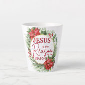 Tasse Latte Jésus est la raison de la saison Noël (Devant)