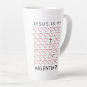 Tasse Latte Jésus Est Ma Croix Du Coeur Valentin (Angle droit)
