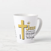 Tasse Latte JÉSUS moderne M'A RANSOMÉ Pâques chrétiennes (Angle droit)