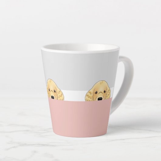 Tasse Latte "Jeter un oeil à un garçon" Golden Retriever Chien (Angle droit)