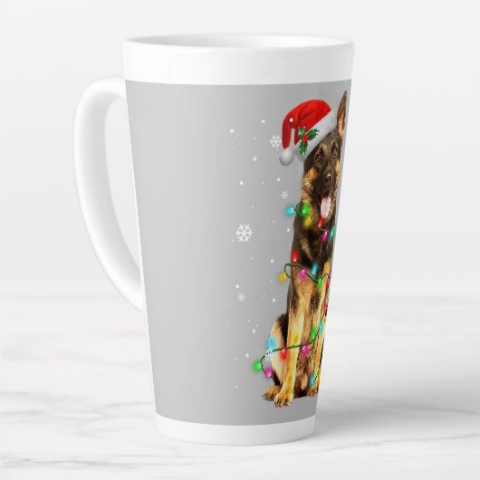 Tasse Latte Jeu de Noël de l'arbre de berger allemand (Angle gauche)