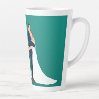 Tasse Latte Jeune couple marié, teints de peau clairs