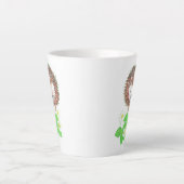 Tasse Latte Jeune Hérisson et Fleurs de fraises sauvages (Devant)