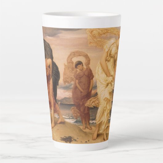 Tasse Latte Jeunes Filles Grecques Ramassant des Cailloux par  (Devant)
