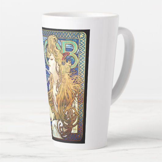 Tasse Latte JOB par Alphonse Mucha (Angle droit)