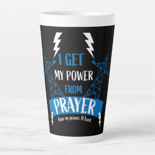 Tasse Latte J'Obtiens Mon Pouvoir De La Prière Cadeaux Chrétie
