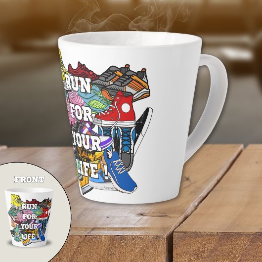 Tasse Latte Jogger du coureur d'art pop gras