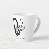 Tasse Latte Johann Sebastian Bach Portrait et buste avec notes (Angle droit)