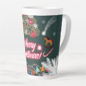 Tasse Latte Joie à feuillage persistant de Noël (Angle droit)