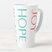 Tasse Latte Joie, Espoir, Amour, Paix (Angle droit)