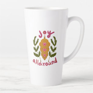 Tasse Latte Joie tout autour de l'ornement de Noël