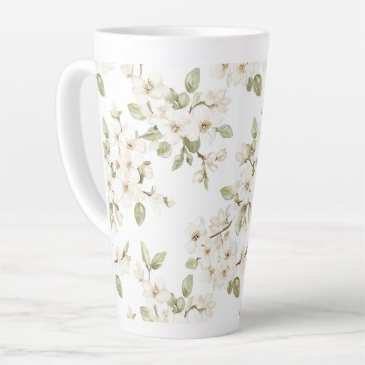 Tasse Latte Joli arbre à fleurs crème  (Angle gauche)