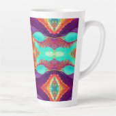 Tasse Latte Joli Art De La Plage Abstrait (Droite)