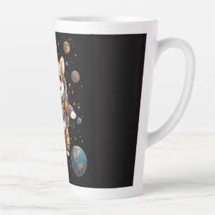 Tasse Latte Joli Astronaute Corgi Flottant dans l'Espace