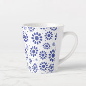 Tasse Latte Joli bleu blanc Abstrait Motif marguerite (Droite)