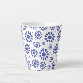 Tasse Latte Joli bleu blanc Abstrait Motif marguerite (Devant)